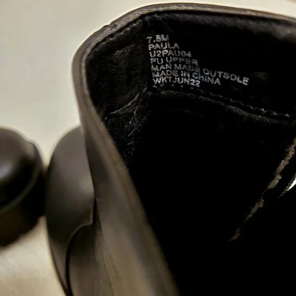 UNIONBAY Women’s Black Paula Platform Heeled Chunky Lug Sole Ankle Boots - 7.5 - Picture 14 of 15